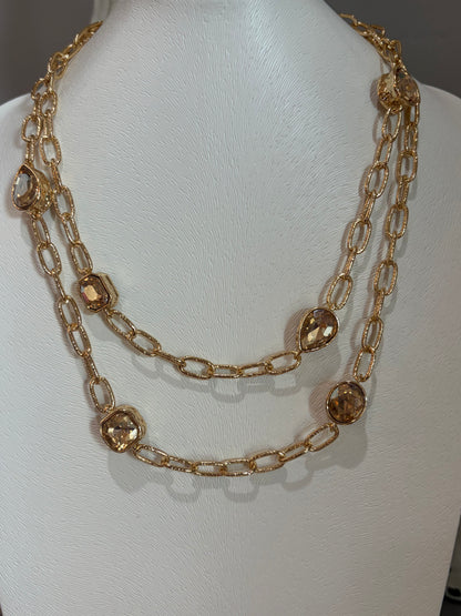 Elegant Faceted Long Necklace