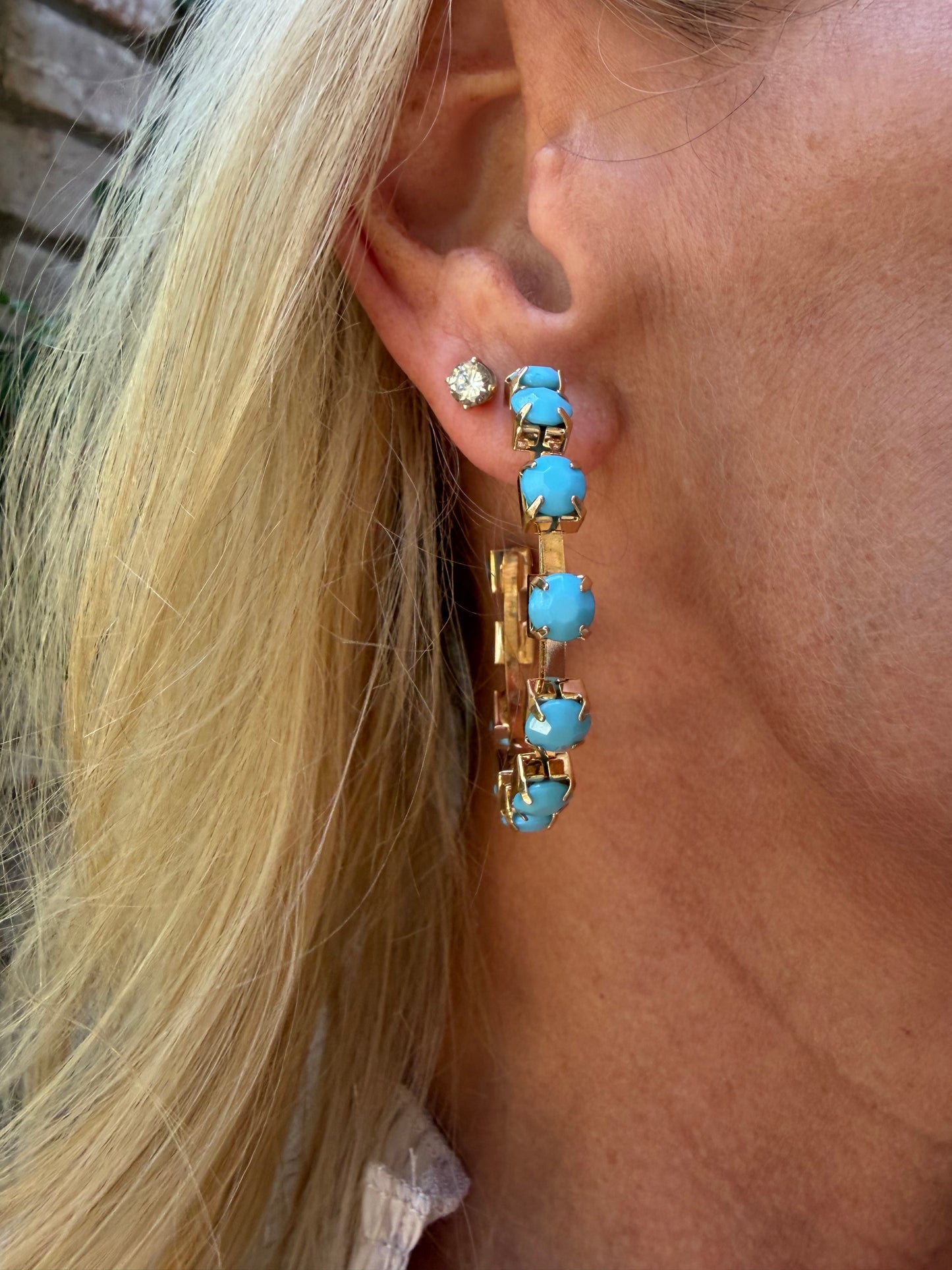 Gold & Turquoise Hoop