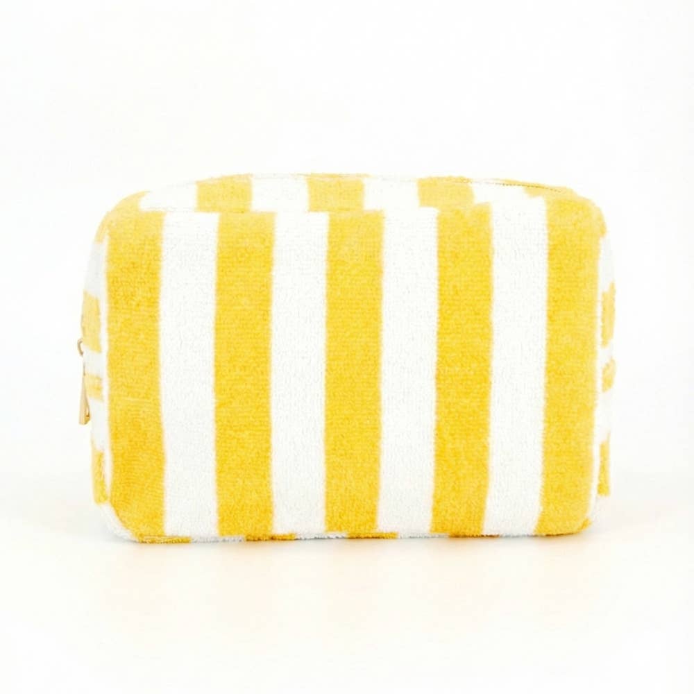 Sunny Striped Terry Cloth Cosmetic Bag