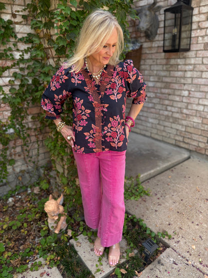 Juliette Navy Blouse