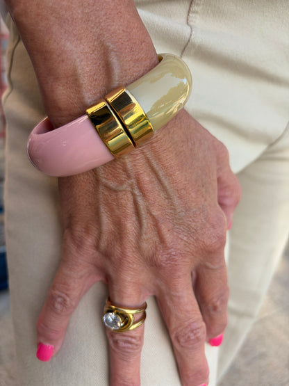Modern Pink and Khaki Bangle