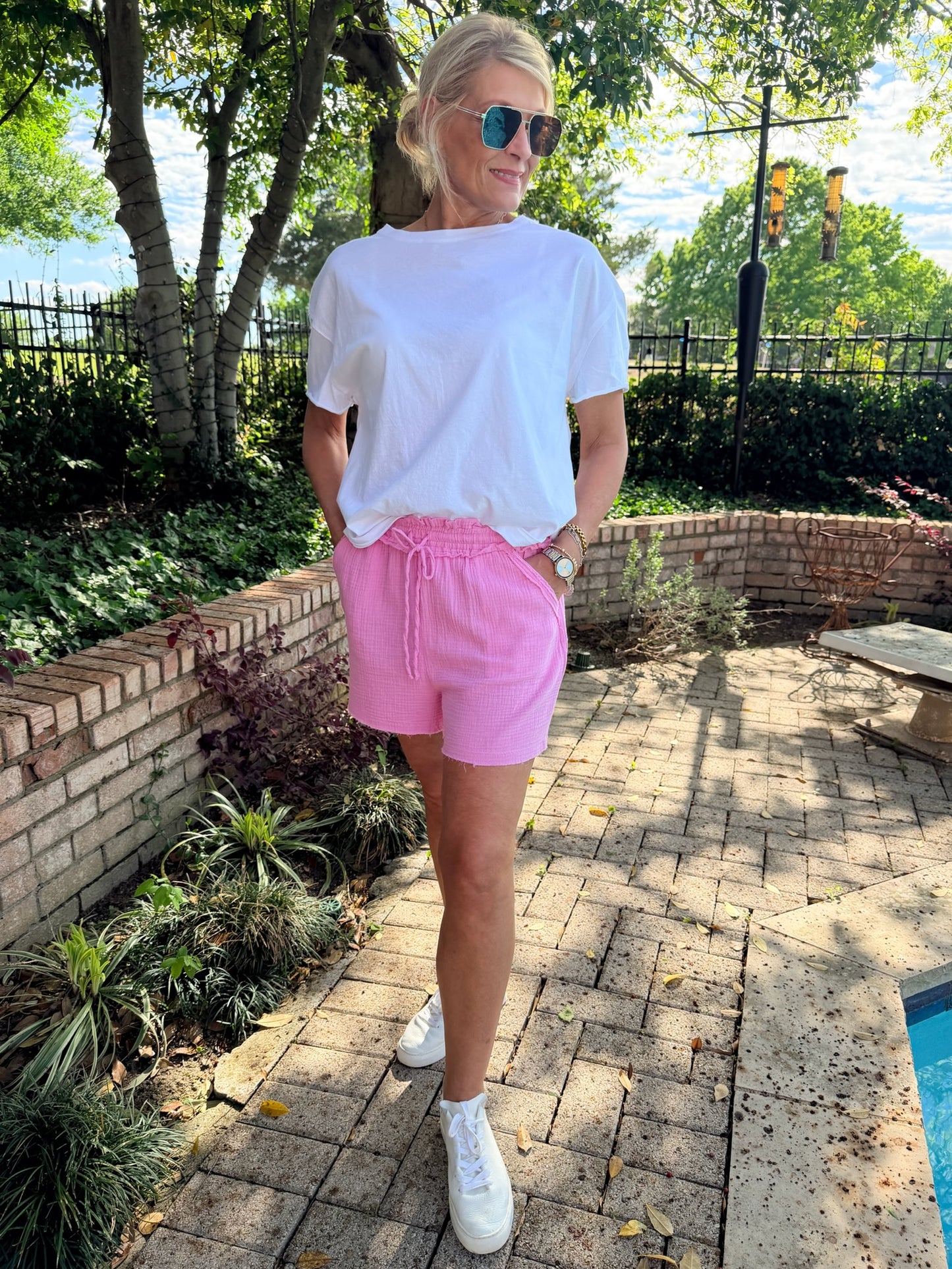 Pink Breeze Gauze Shorts