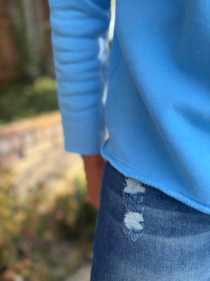 Malibu Vintage Henley Pullover- Blue