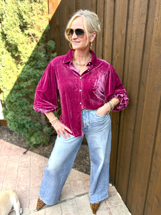 Romantic in Raspberry Blouse