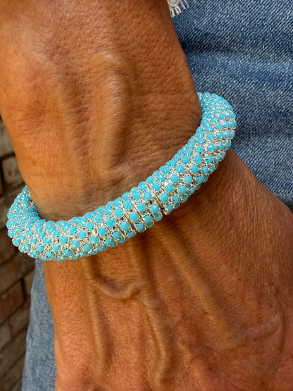 City Style Beaded Bracelet-Silver