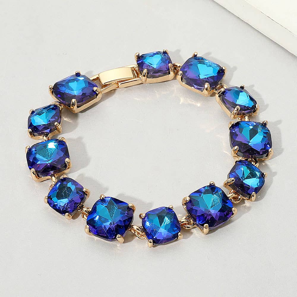 Classy Crystal Evening Bracelet- Blue