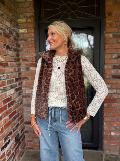 Fur Real Leopard Vest