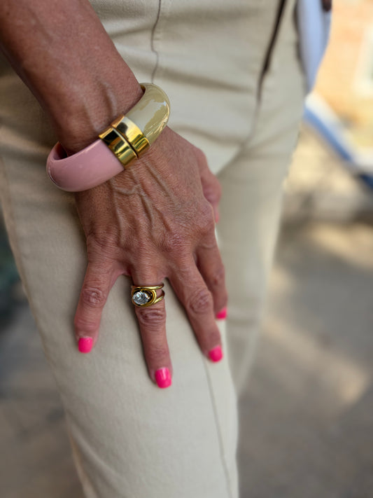 Modern Pink and Khaki Bangle