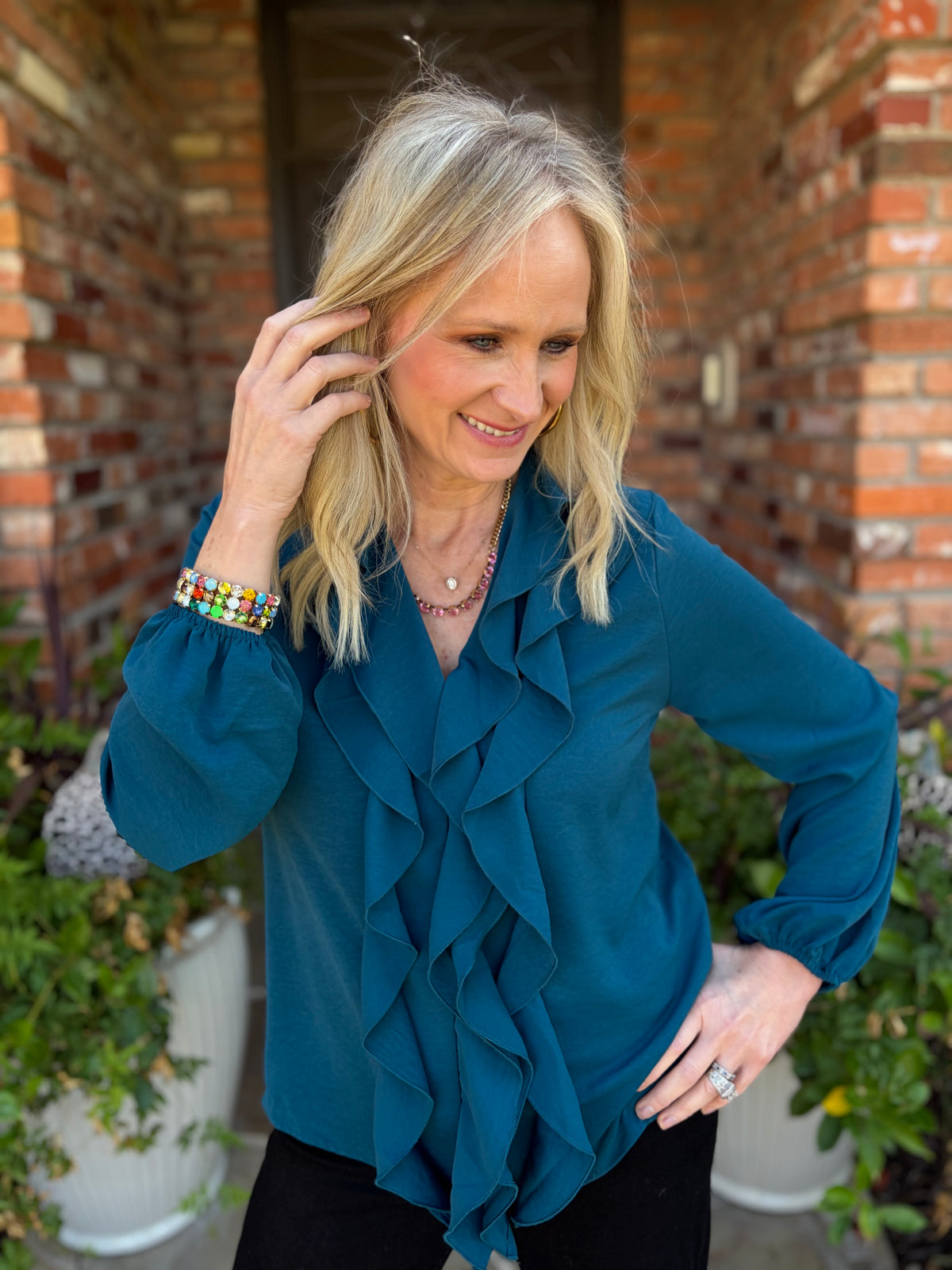 Tessa Teal Blouse