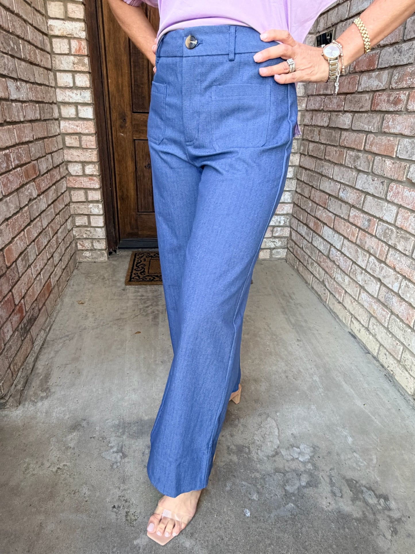 Classic Structured Pant- Light Indigo