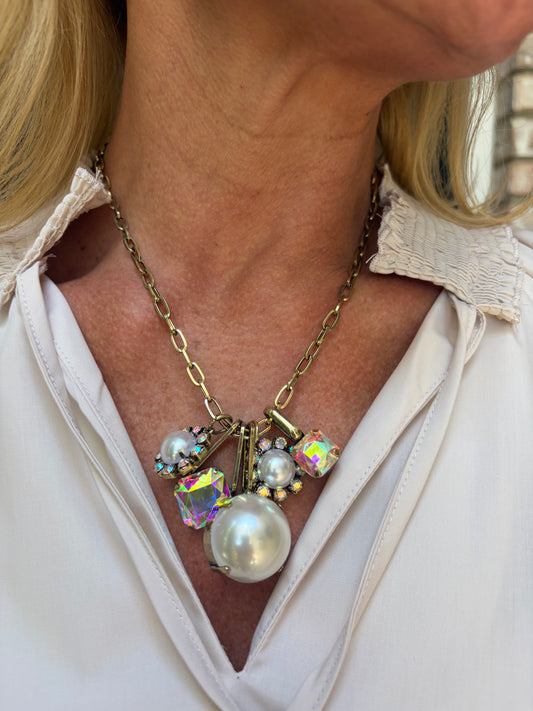 Charmed Necklace- AB Pearl