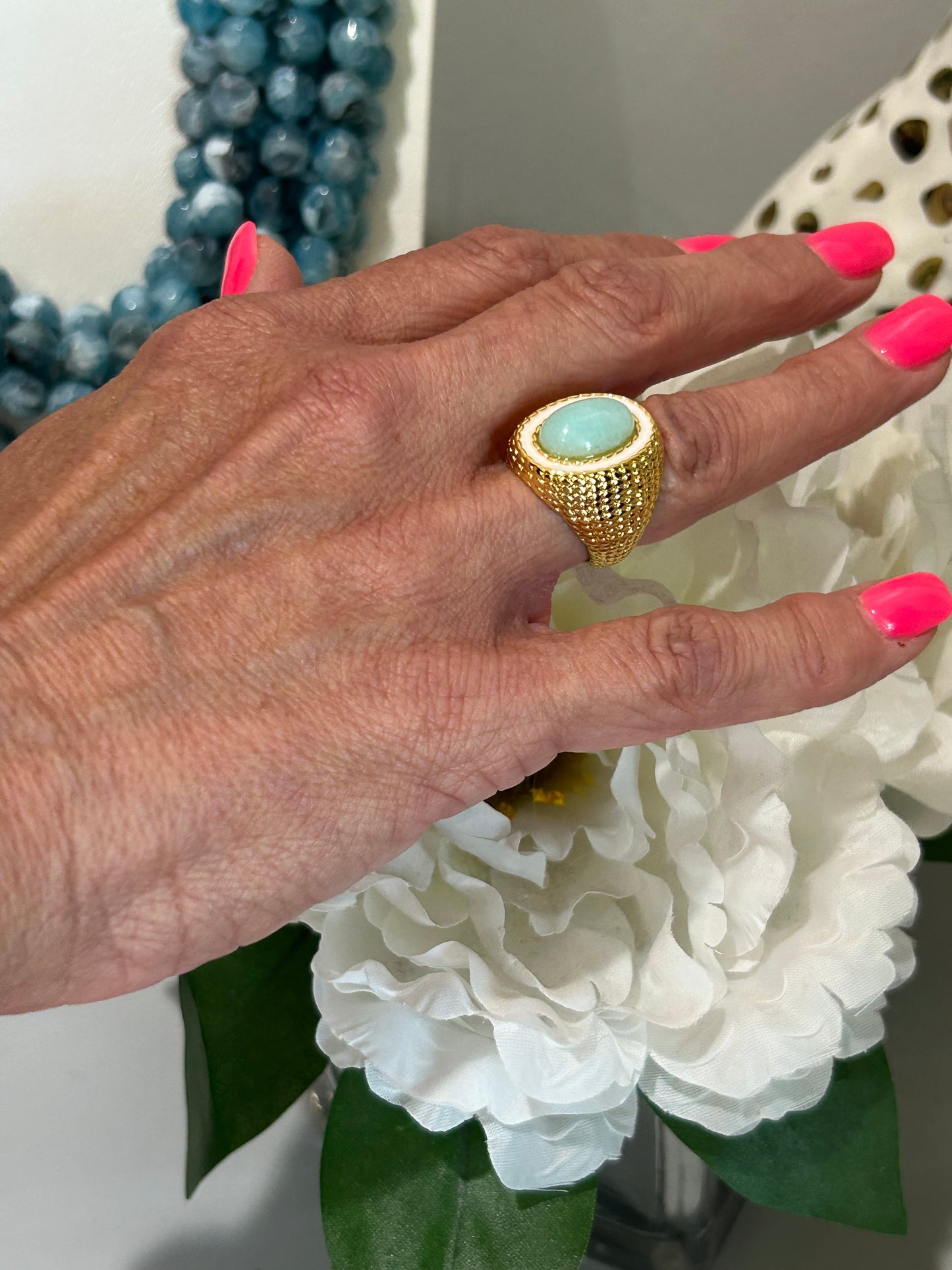 Turquoise Halo Ring