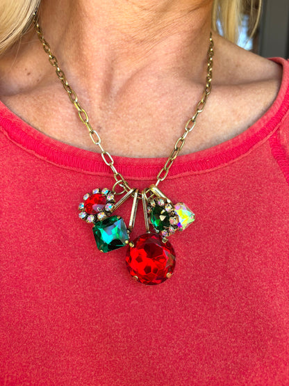 Charmed Necklace- Red, Green and White