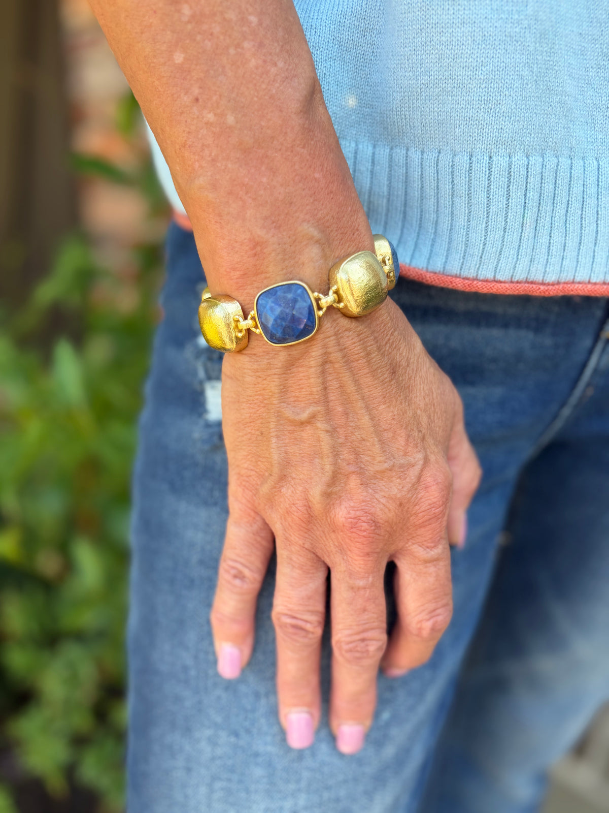 Luxury Lapis Link Bracelet