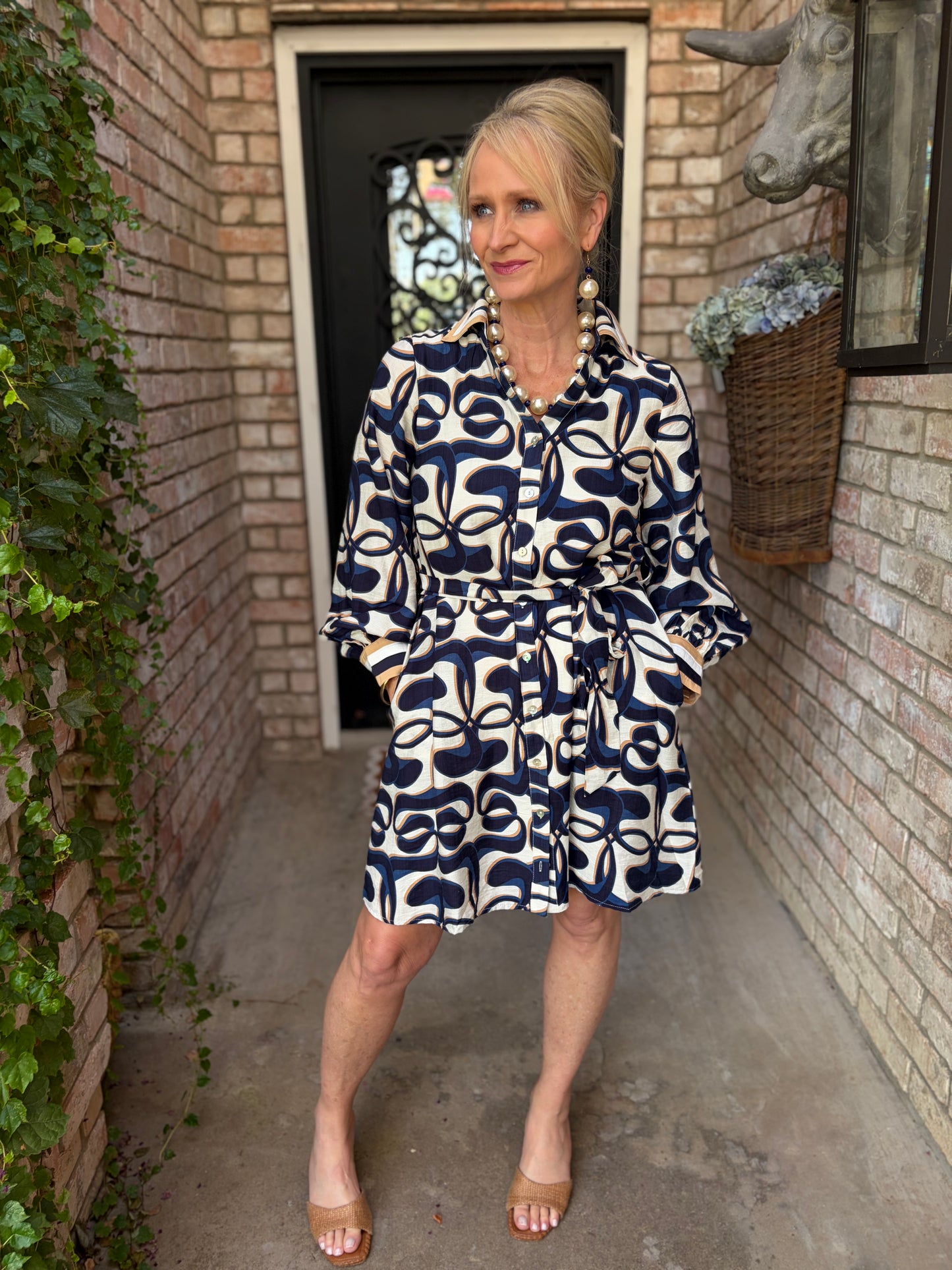 Sophia Navy Swirl Dress