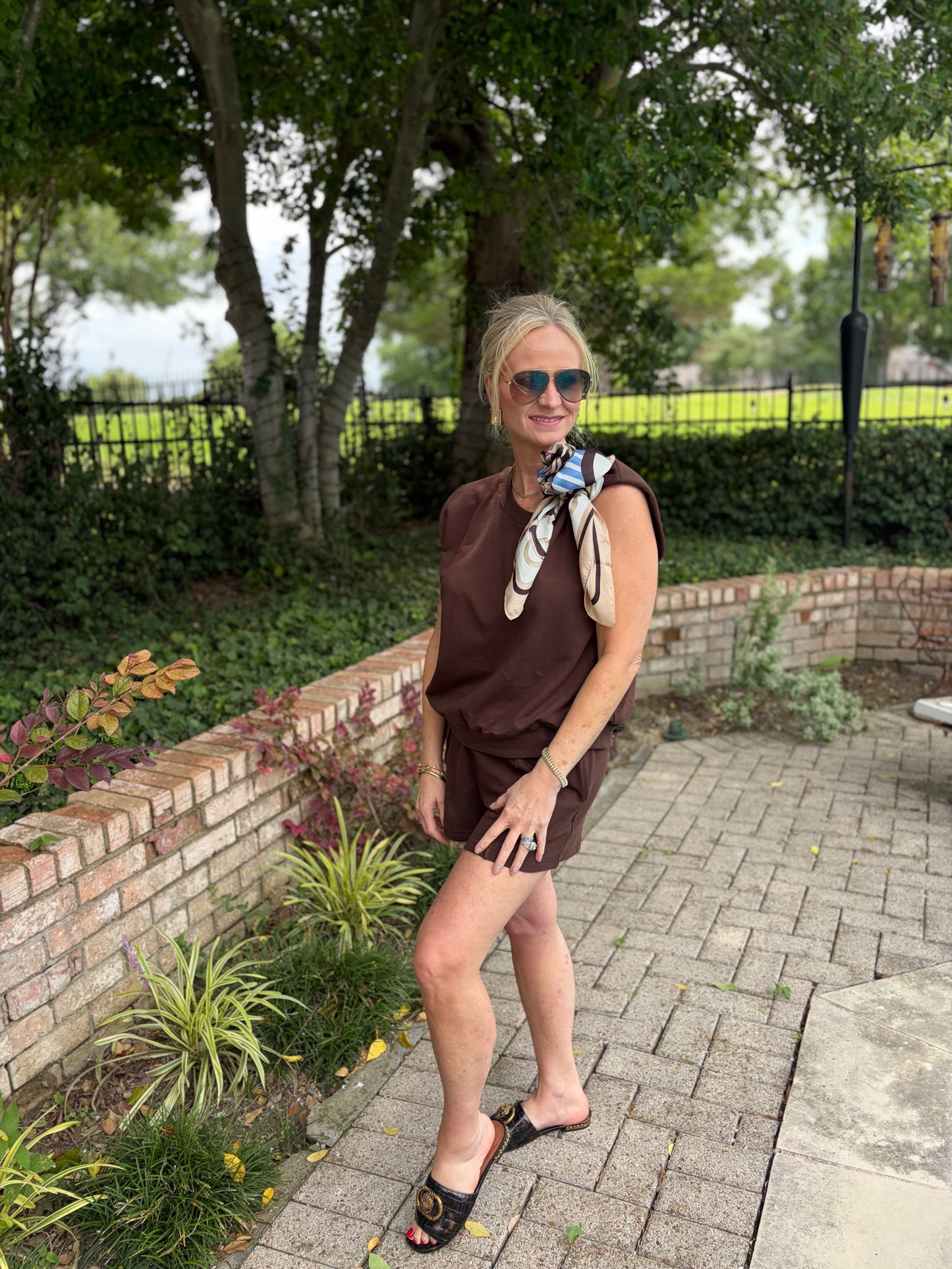 Anything But Basic Brown Short Set
