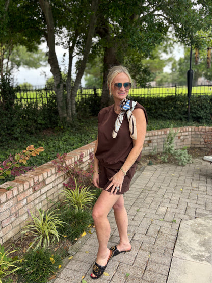 Anything But Basic Brown Short Set