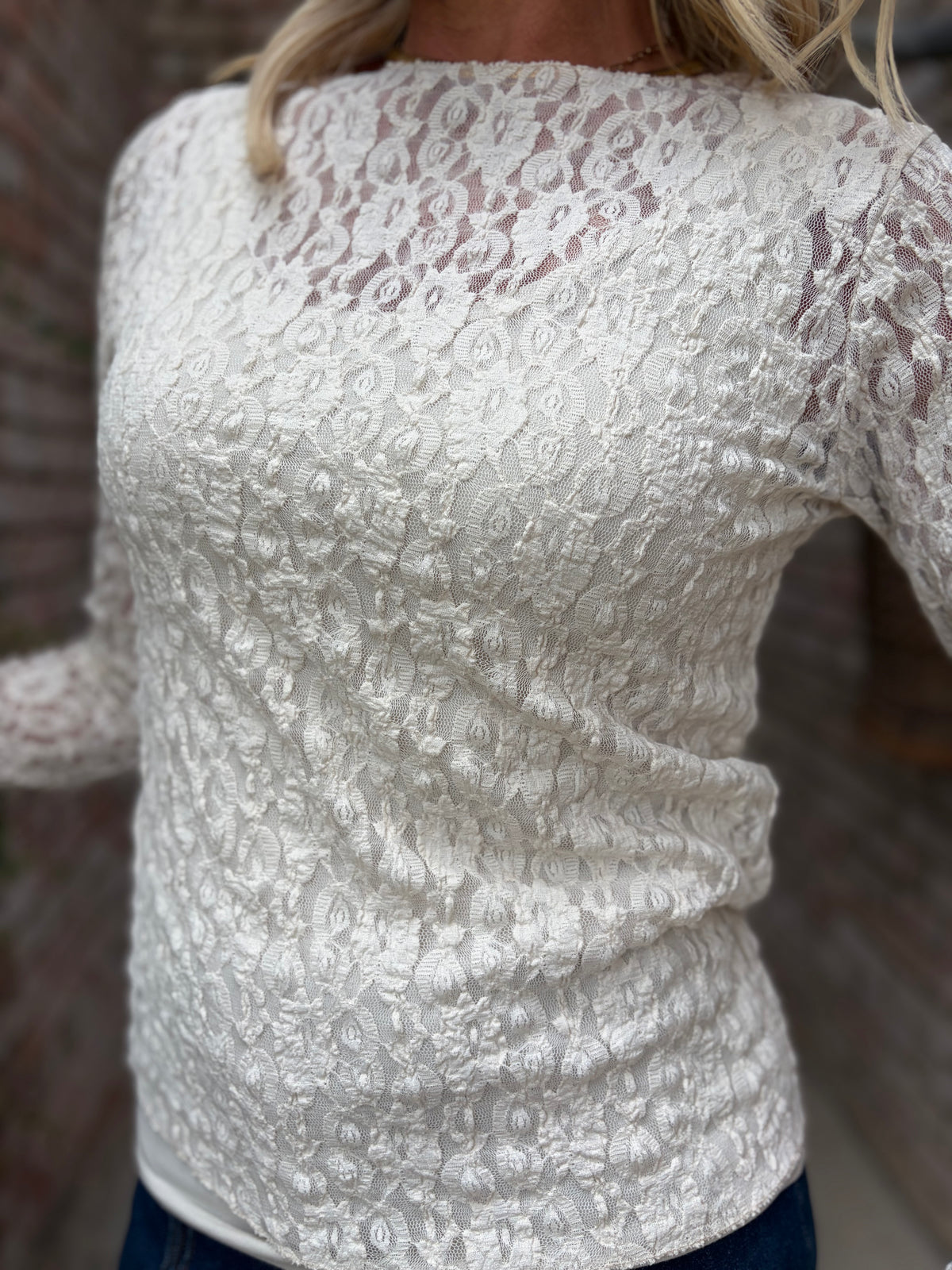 Light Beige Lace Top