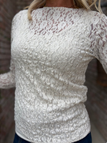 Light Beige Lace Top