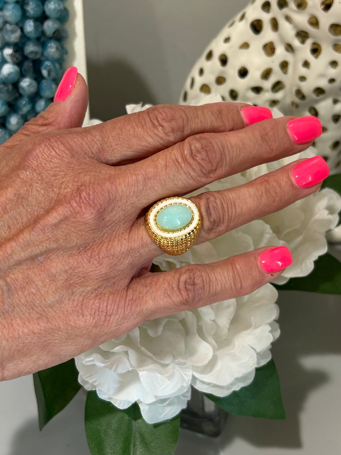 Turquoise Halo Ring