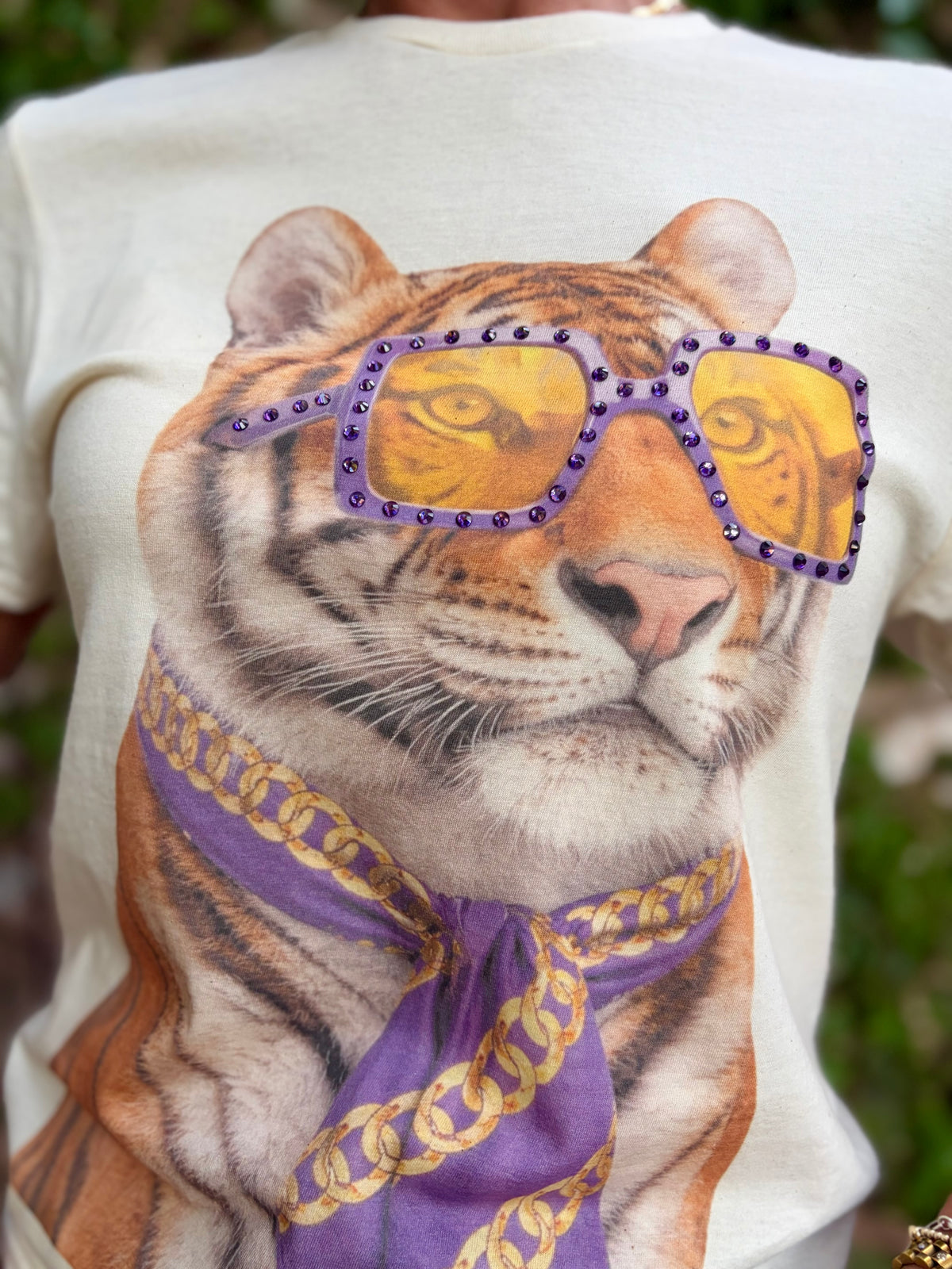 Bougie Tiger Game Day Cream Tee