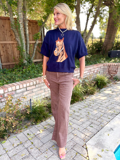 Blue Ribbon Horsehead Sweater