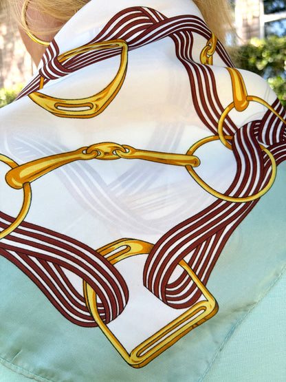 Oh So Versatile Scarf-Aqua Horse bit