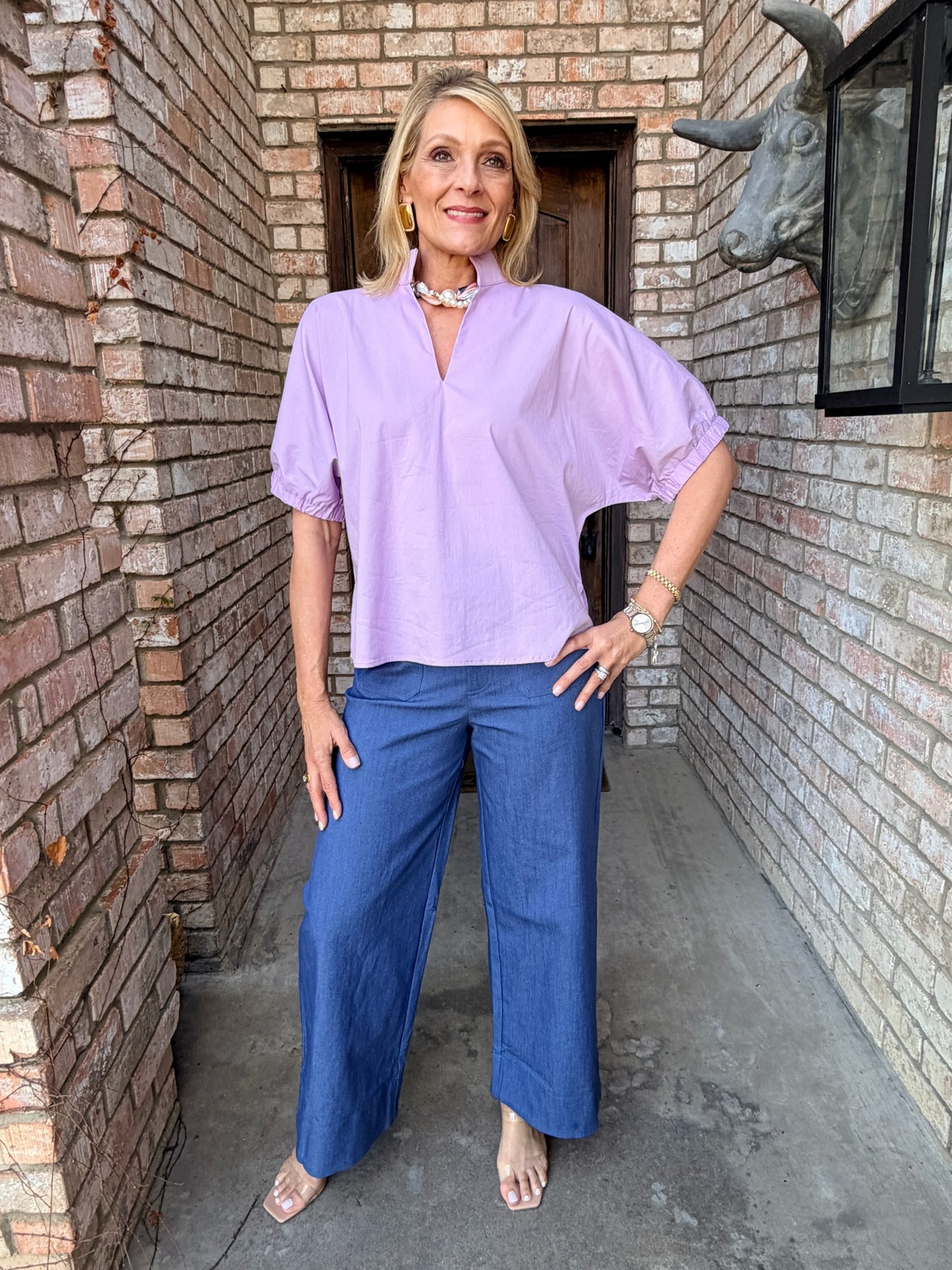 Classic Structured Pant- Light Indigo