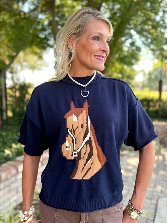 Blue Ribbon Horsehead Sweater