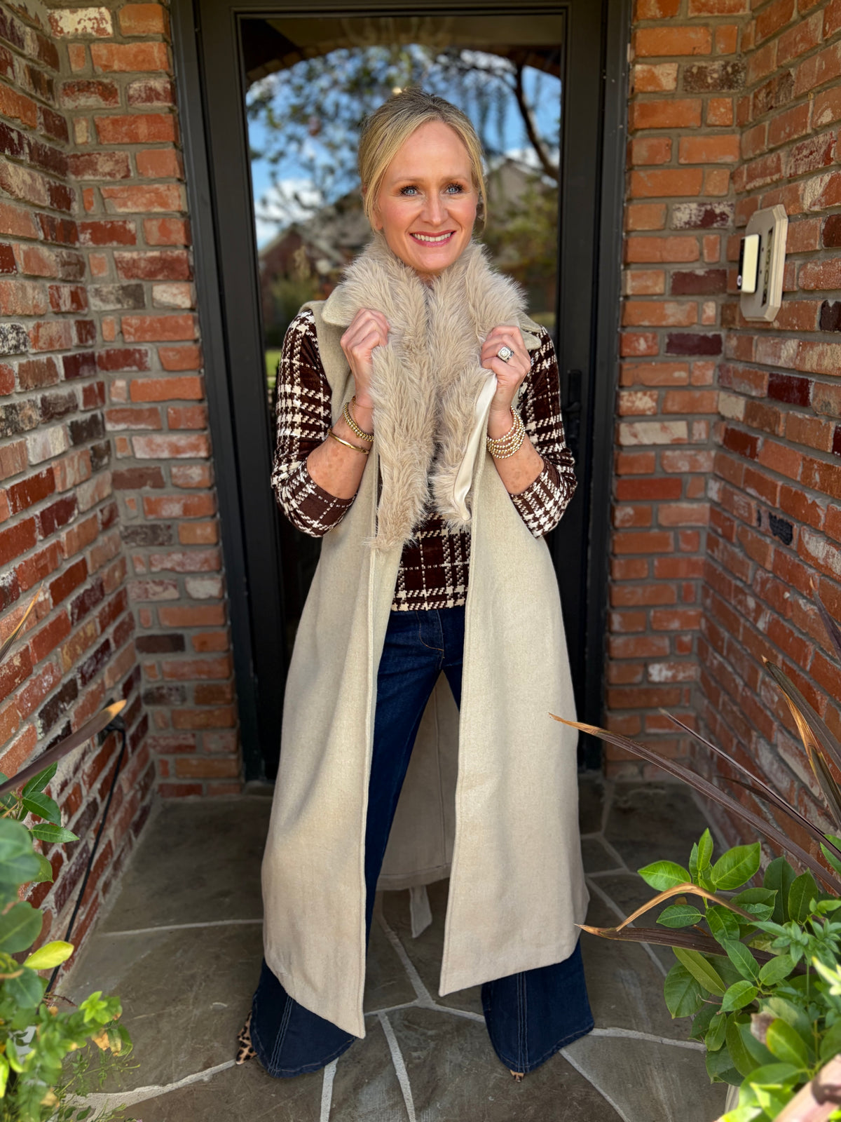 Haley Herringbone Mock Neck