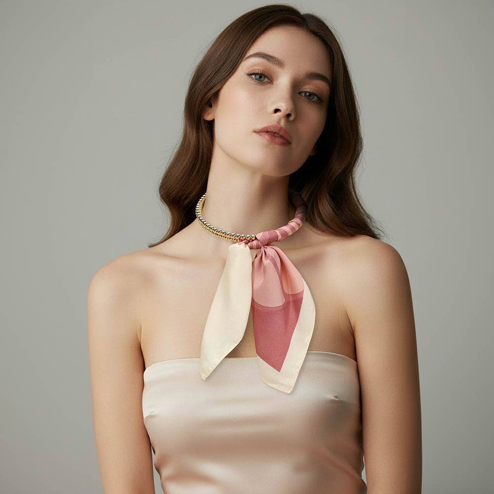 Blush  Scarf Necklace