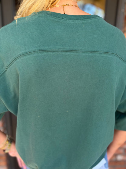 Going Casual Top- Dark Green