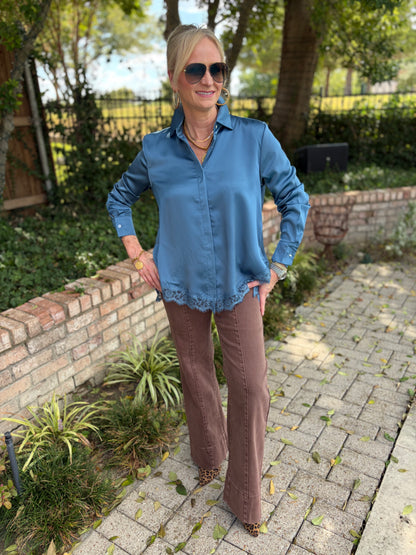 Sadie Steel Blue Blouse