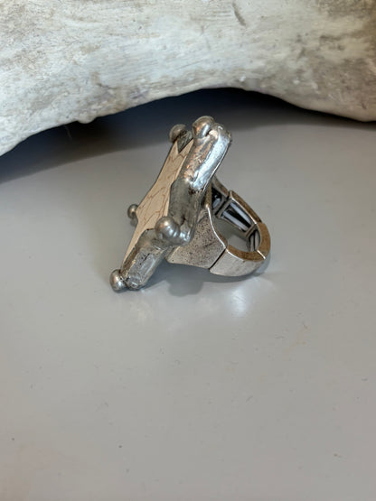 White Howlite Star Ring
