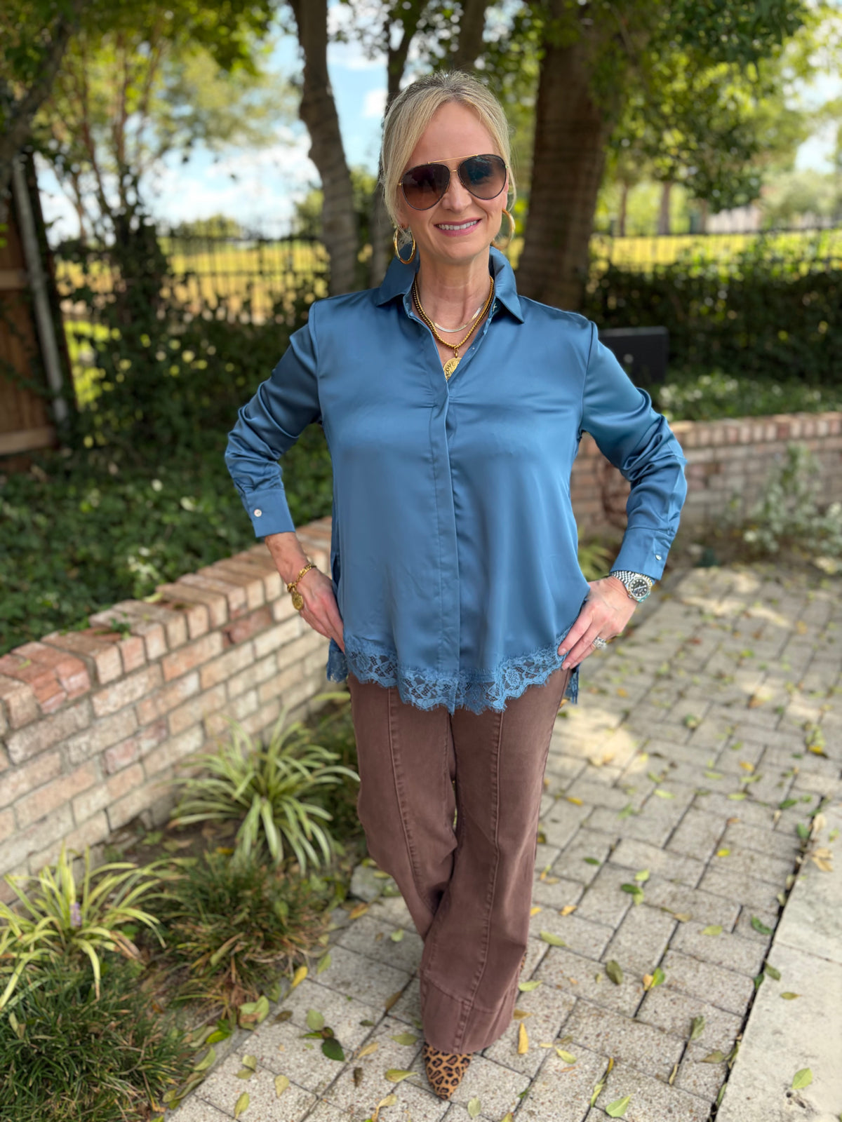Sadie Steel Blue Blouse