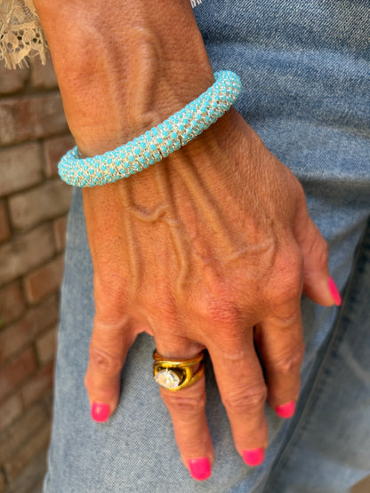 City Style Beaded Bracelet-Silver