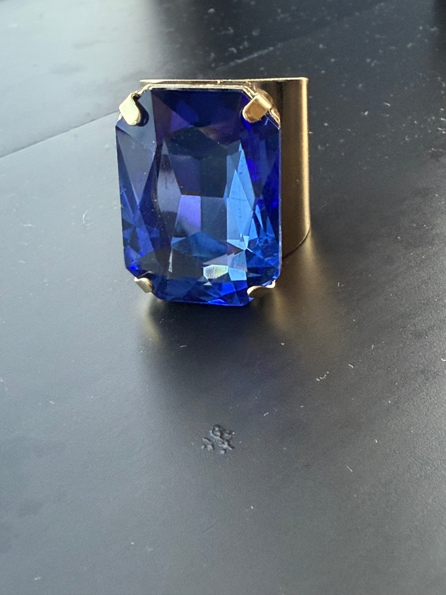Grand Glam Crystal Ring- Sapphire