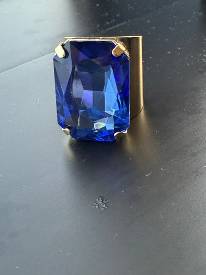 Grand Glam Crystal Ring- Sapphire