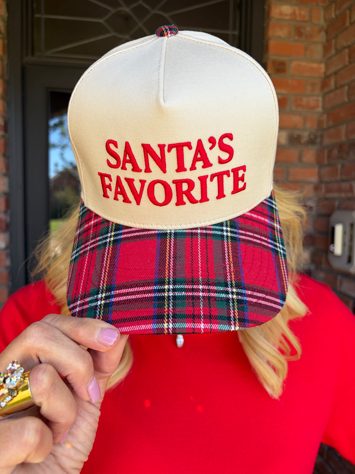 Santa's Favorite Plaid Cap