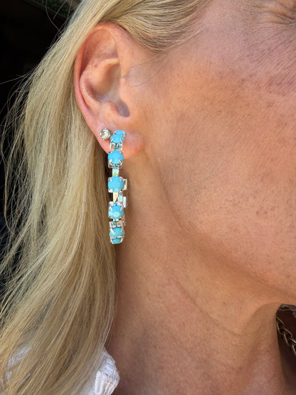 Silver & Turquoise Hoop