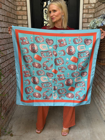 Silver Spur Turquoise Scarf