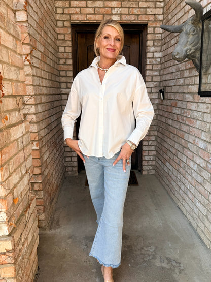 Timeless Boyfriend Poplin Top
