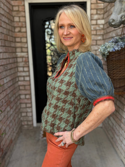 Twist On Tweed Blouse