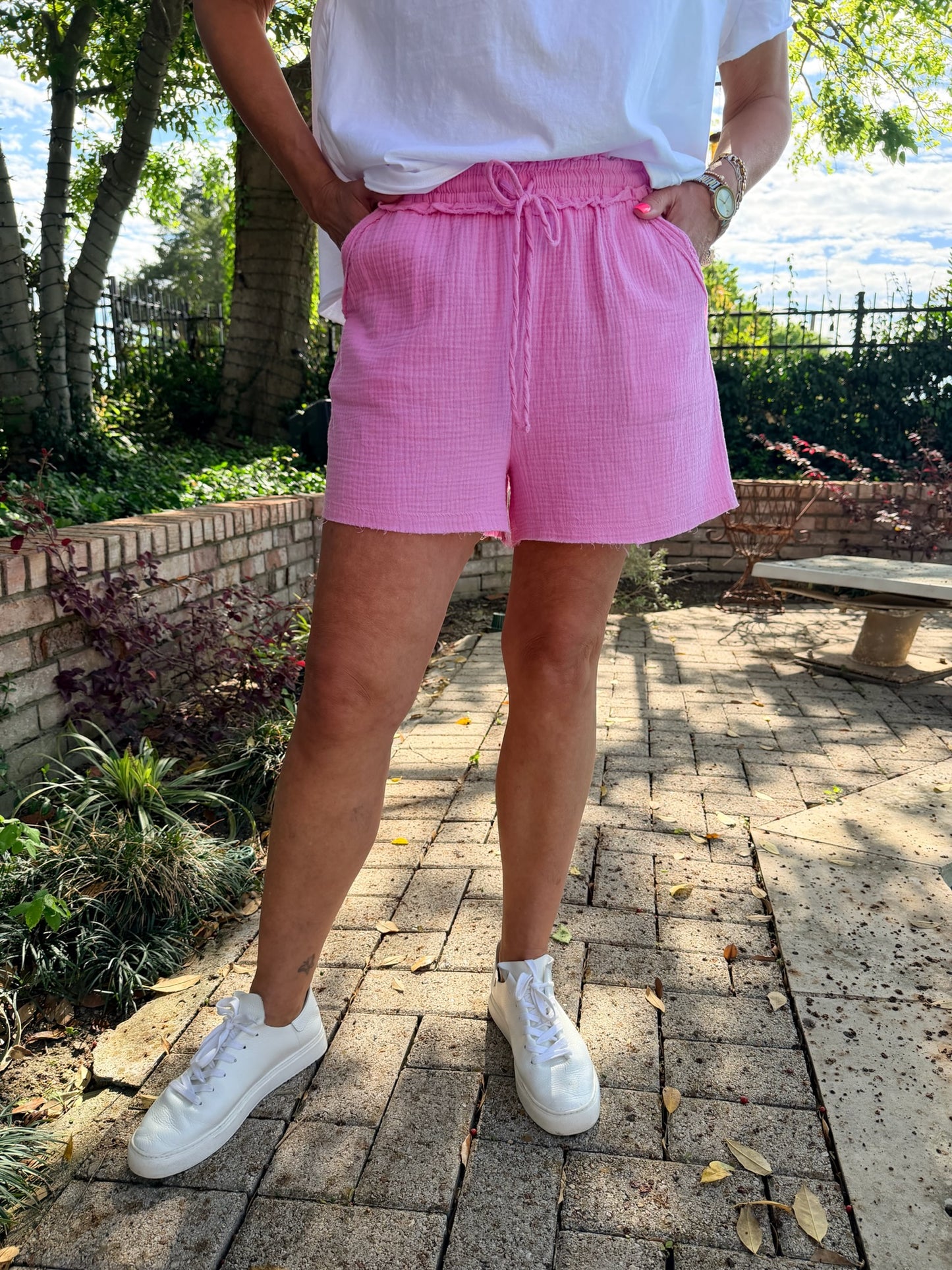 Pink Breeze Gauze Shorts