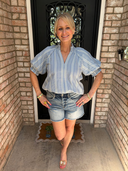 Blue Haven Checked Blouse