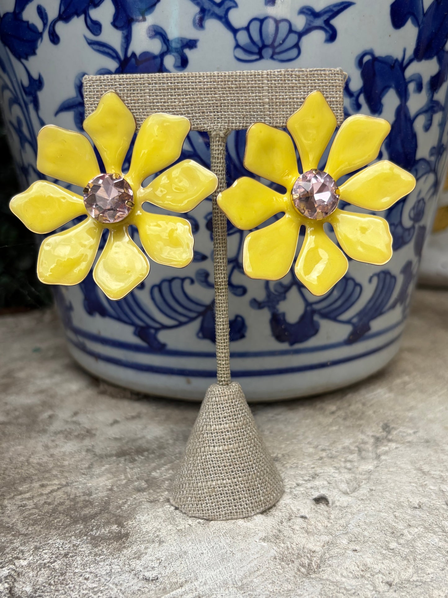 Yellow Pop Flower Earrings