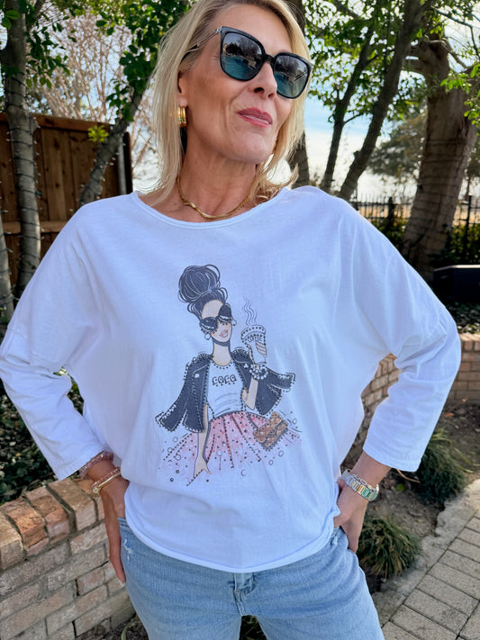 Coffee Girl Italian Tee