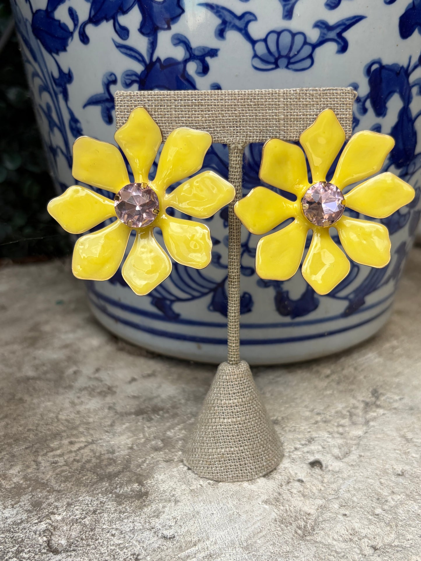 Yellow Pop Flower Earrings