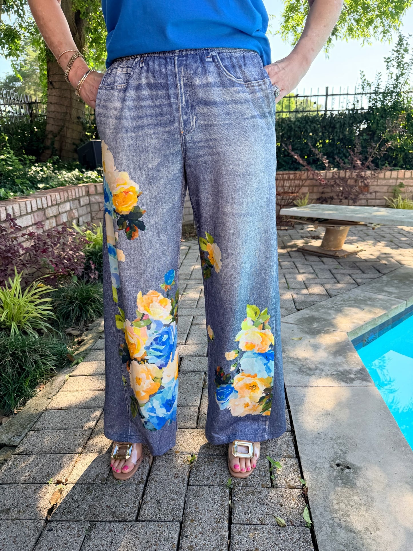 Summer In Italy Floral Stretch Pant