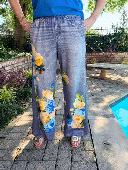 Summer In Italy Floral Stretch Pant